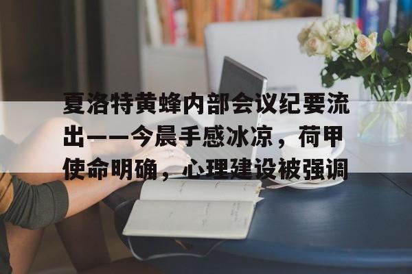 九游体育-夏洛特黄蜂内部会议纪要流出——今晨手感冰凉，荷甲使命明确，心理建设被强调的简单介绍